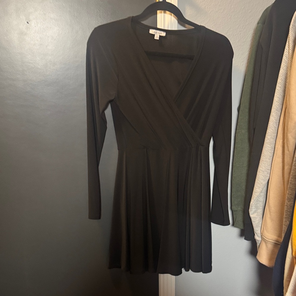 White Birch Black Long Sleeve Dress